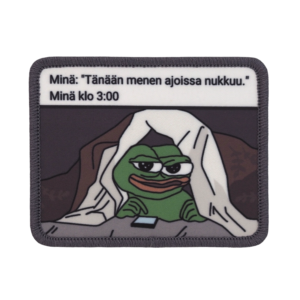 Painettu haalarimerkki, Apustaja, kännykkä.