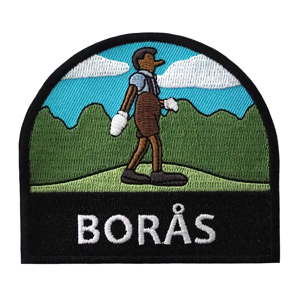 Brodeerattu haalarimerkki, Borås.