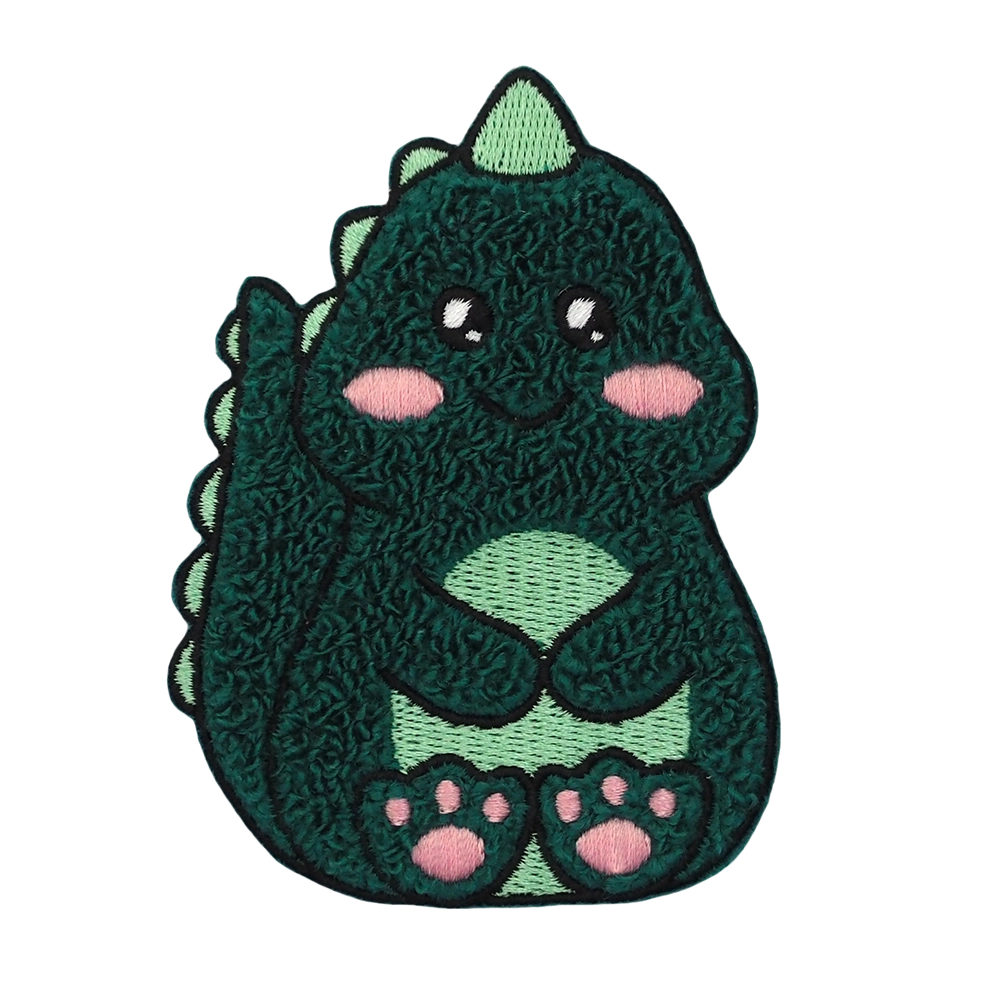 Chenille kangasmerkki, dinosaurus.
