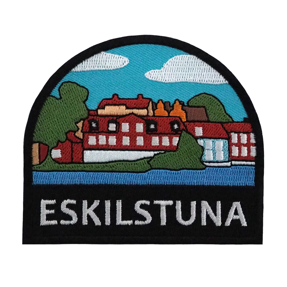 Brodeerattu haalarimerkki, Eskilstuna.