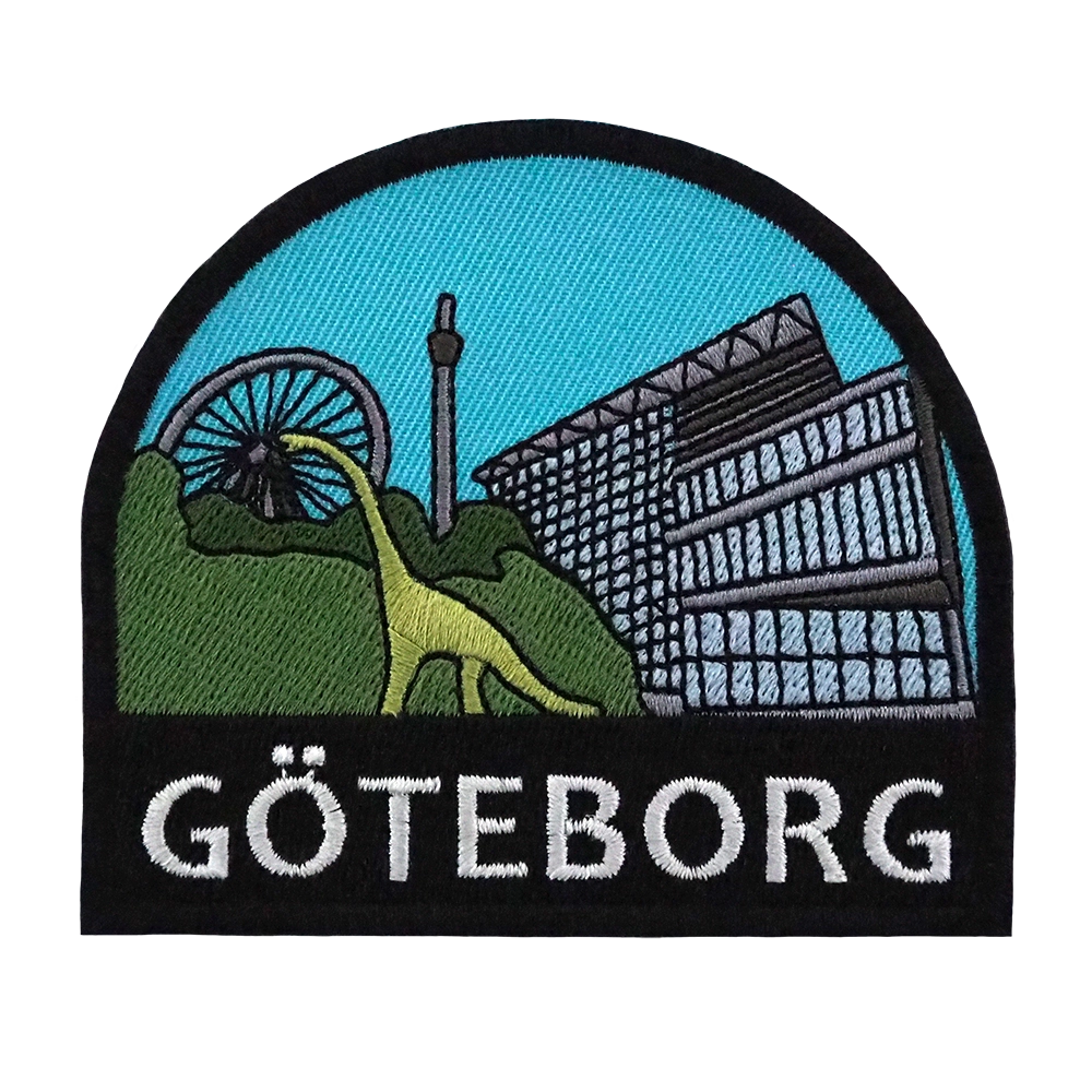 Brodeerattu haalarimerkki, Göteborg.
