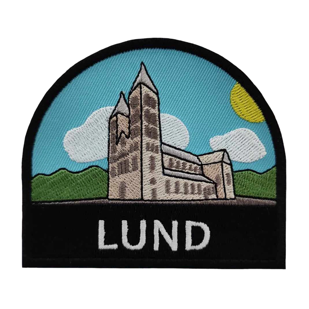 Brodeerattu haalarimerkki, Lund.