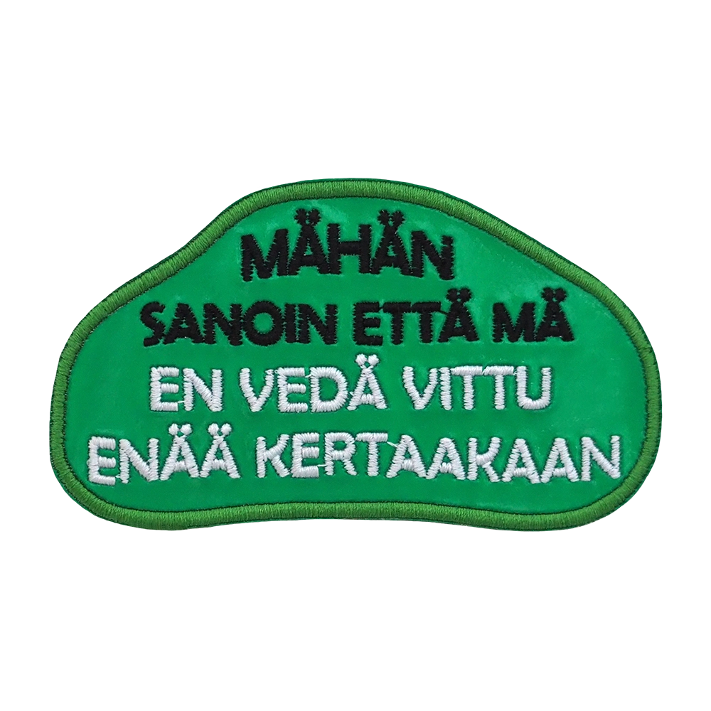 Merkattu.fi - haalarimerkit Mähän sanoin vihreä hologrammi