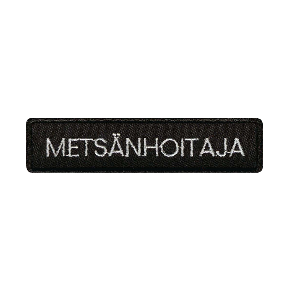 Brodeerattu kangasmerkki, metsänhoitaja.