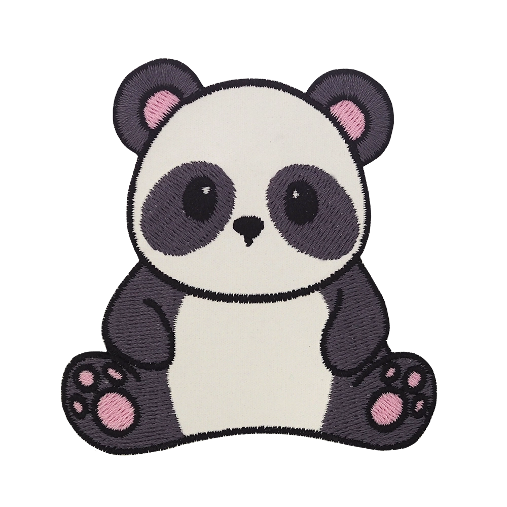 Brodeerattu heijastinhaalarimerkki, panda.