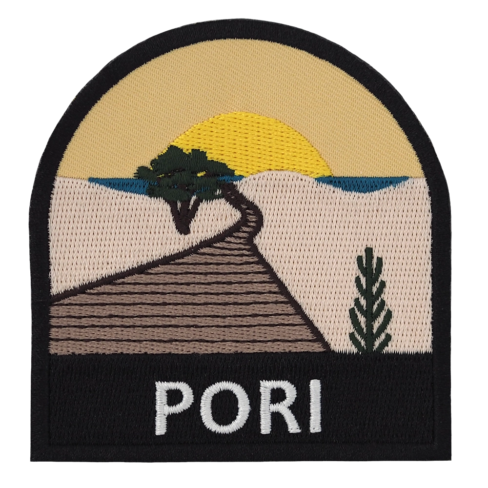 Brodeerattu haalarimerkki, Pori.