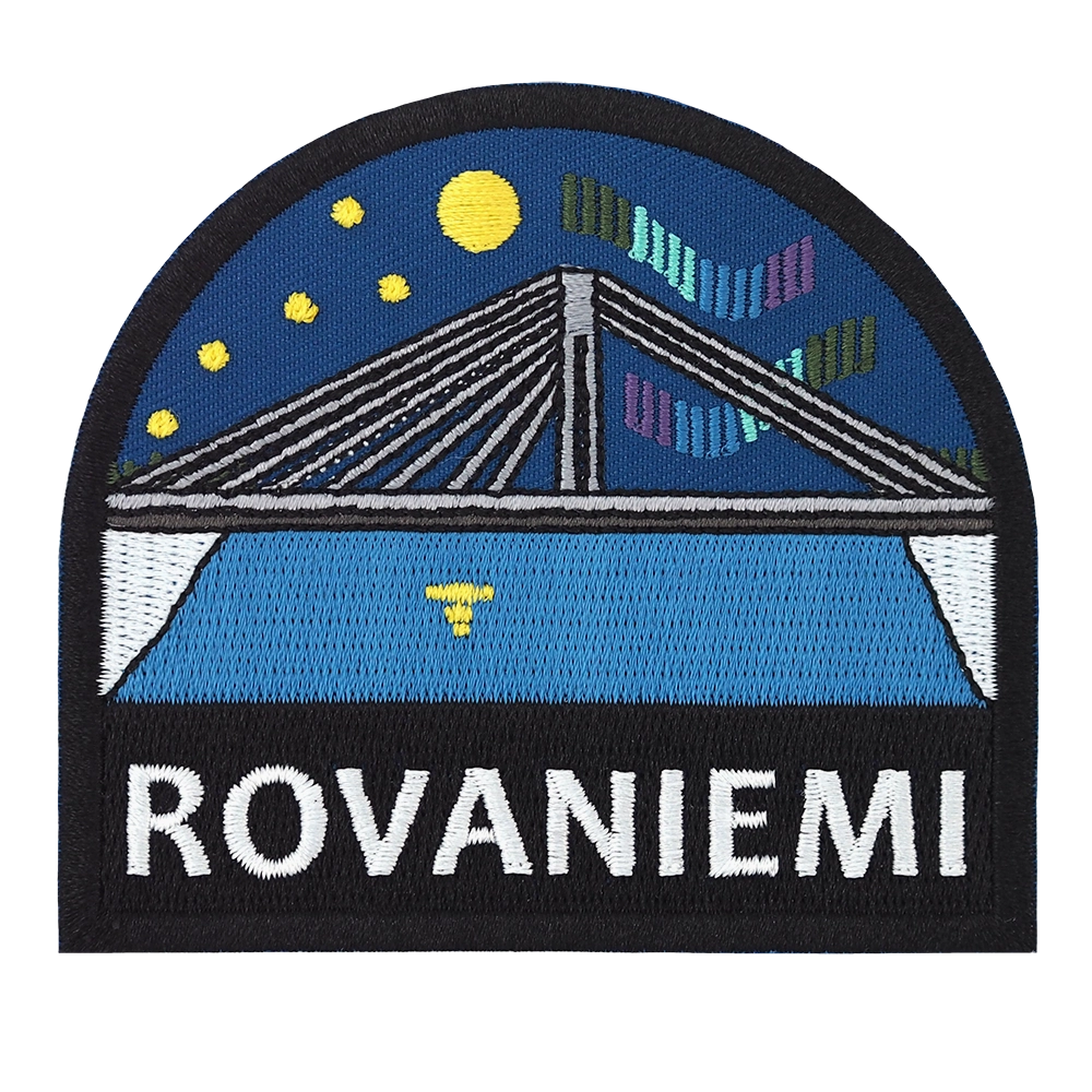 Brodeerattu haalarimerkki, Rovaniemi.