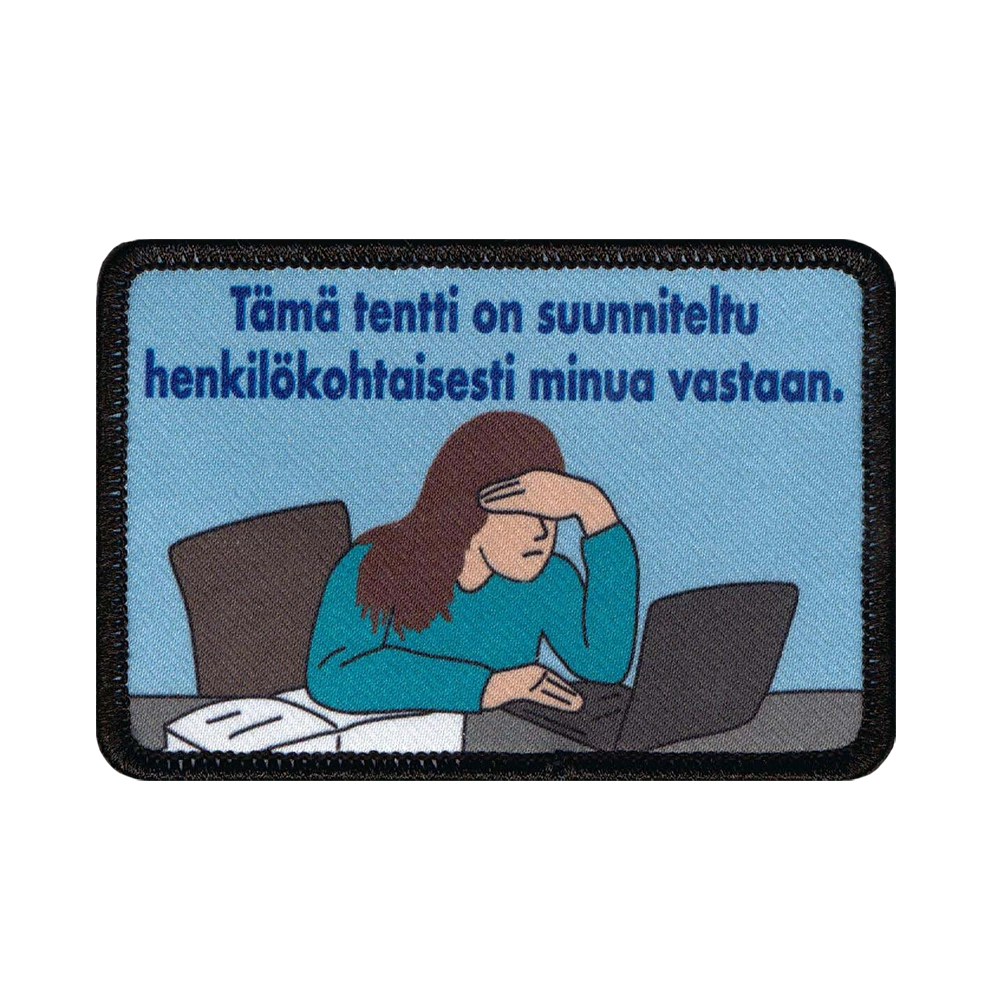 Haalarimerkki, opiskelija, tietokone.