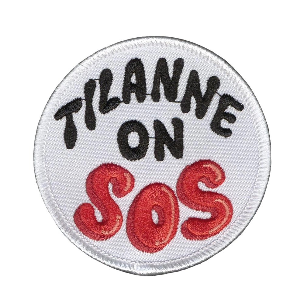 Brodeerattu haalarimerkki, teksti: Tilanne on sos.