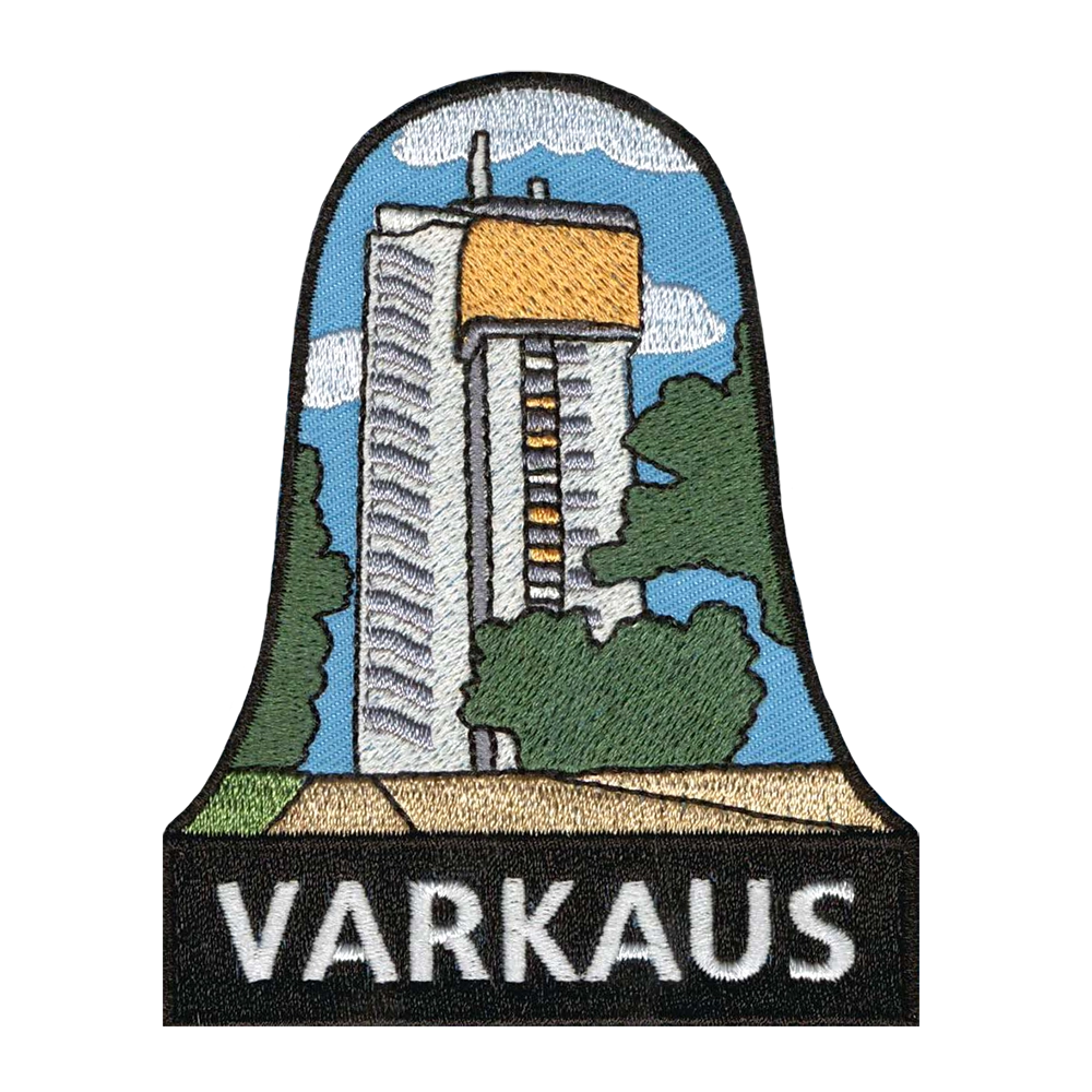 Brodeerattu haalarimerkki, Varkaus.