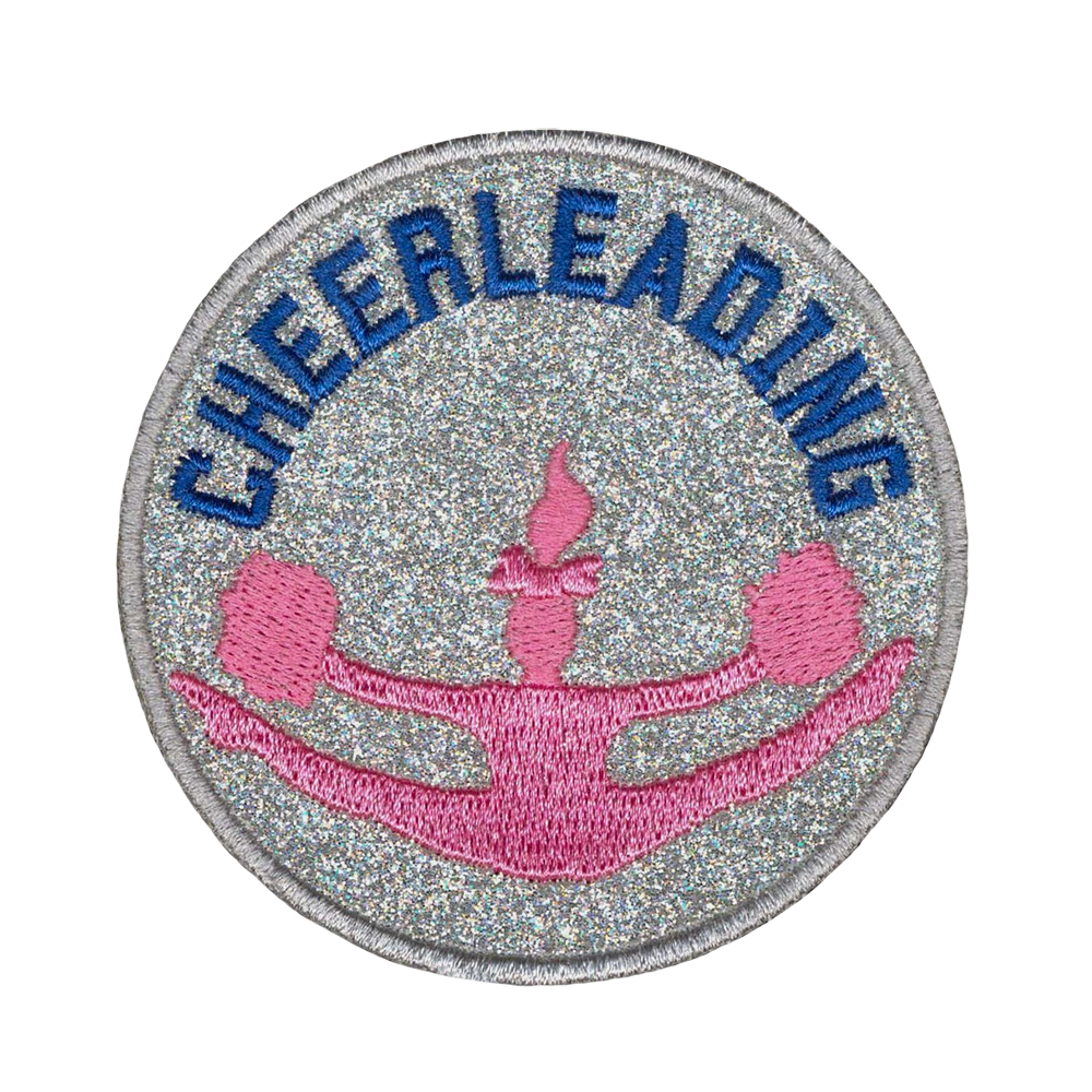 Brodeerattu glitterkangasmerkki, Cheerleading.