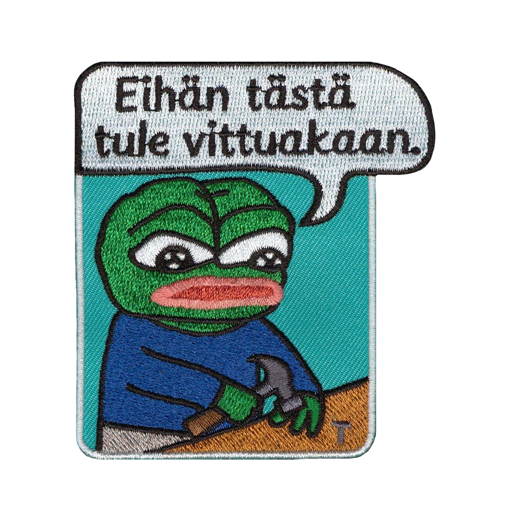 Brodeerattu kangasmerkki, apustaja.