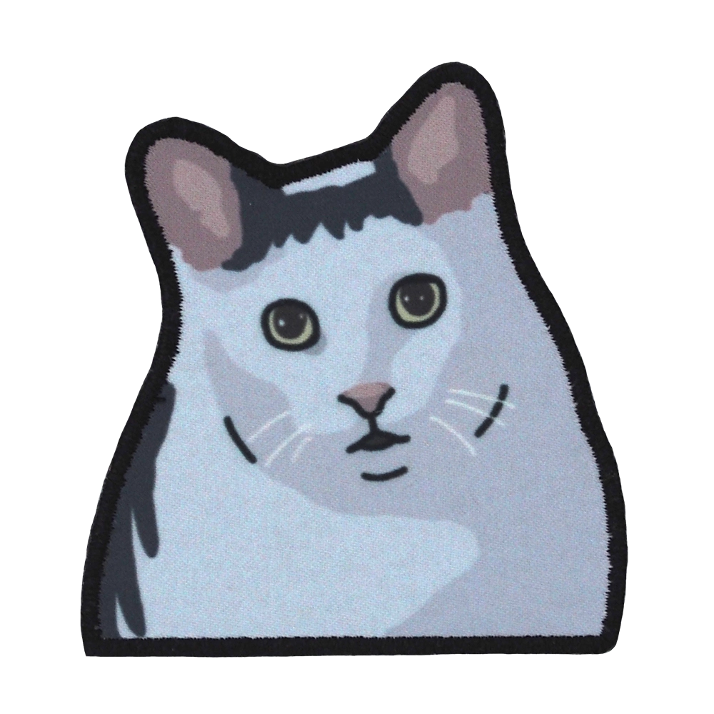 Painettu meemihaalarimerkki, huh - kissa.