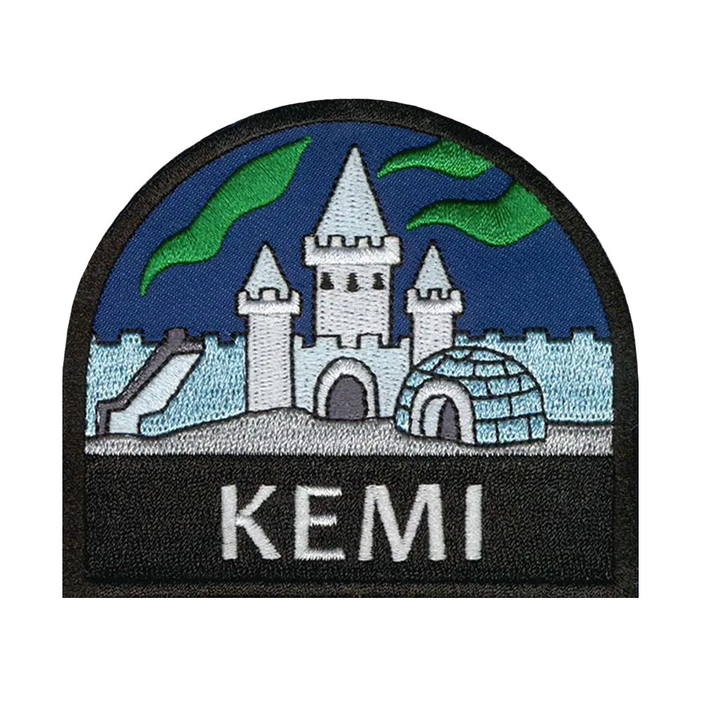 Brodeerattu kangasmerkki, Kemi.