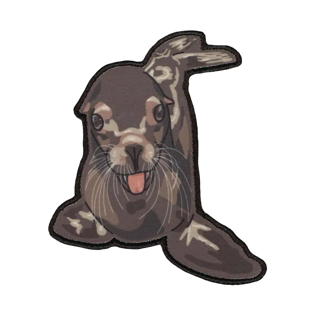 Painettu kangasmerkki, merileijona.