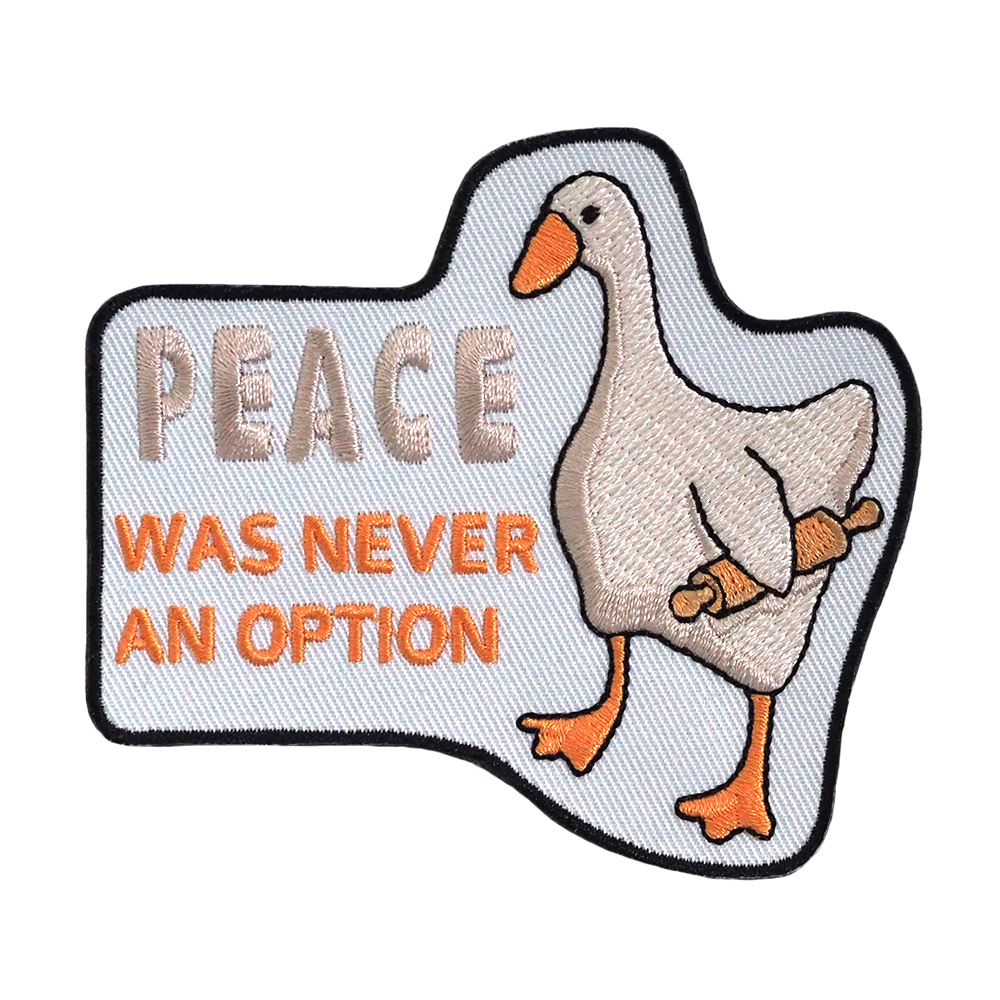 Brodeerattu kangasmerkki, goose.