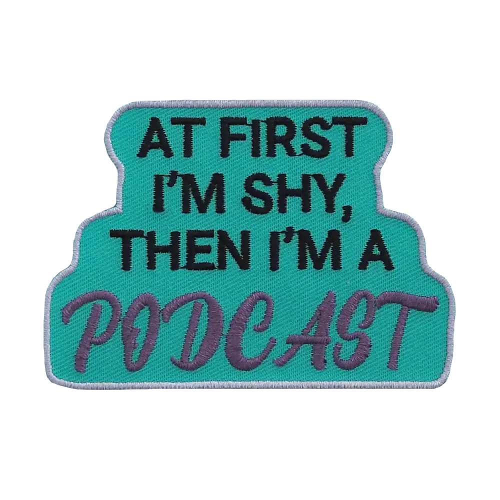 Brodeerattu kangasmerkki.