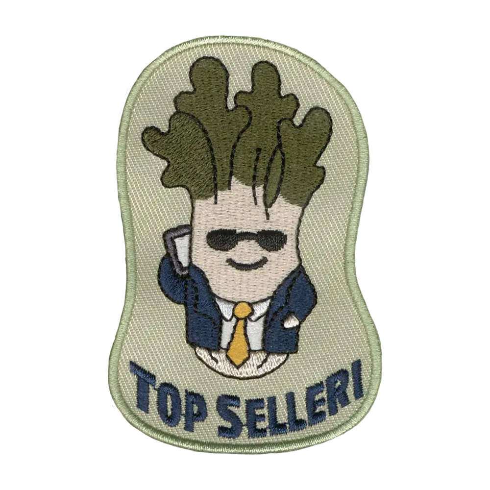 Brodeerattu kangasmerkki, selleri.