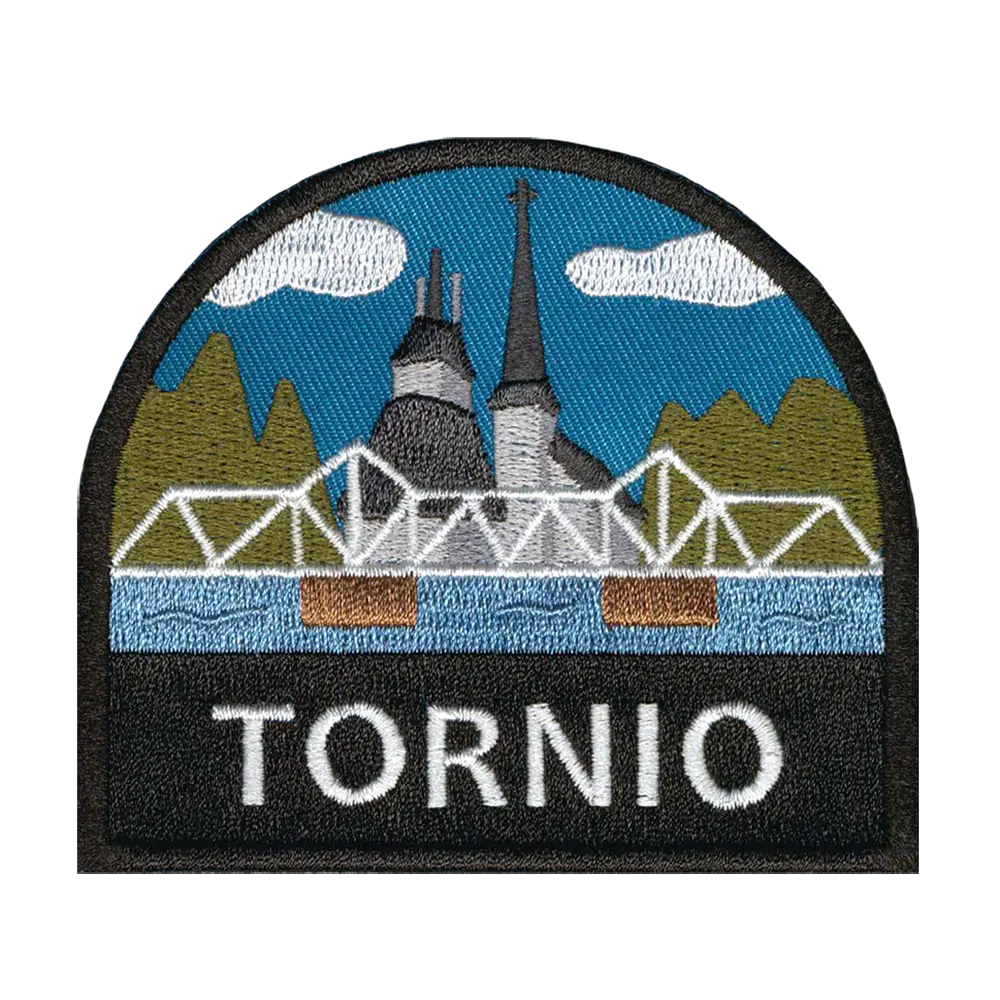 Brodeerattu kangasmerkki, Tornio.