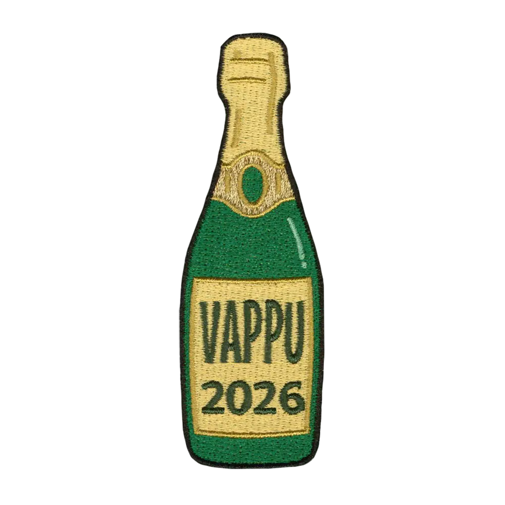 Brodeerattu kangasmerkki, Vappu 2026.